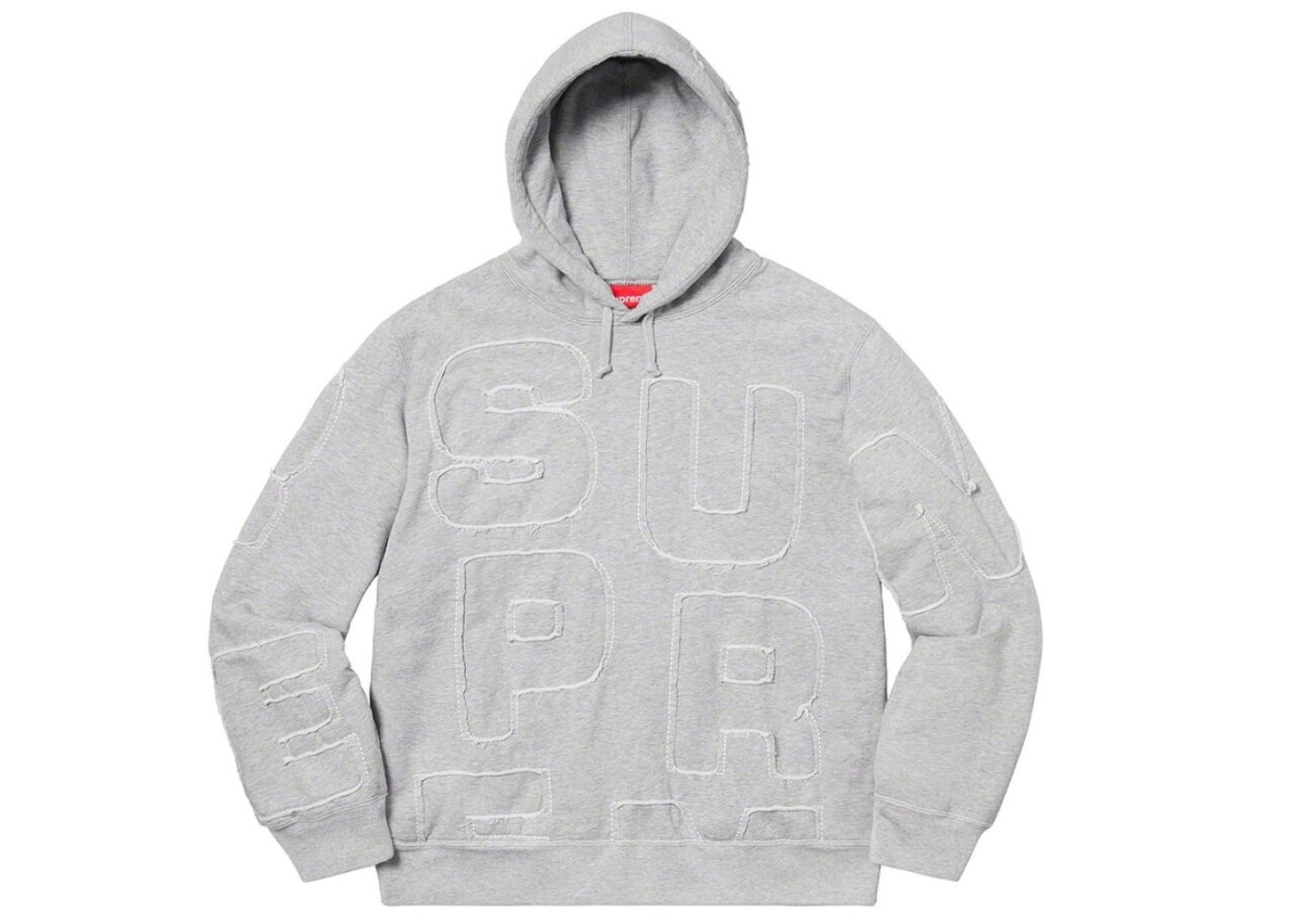 supreme cutout letters hooded sweatshirt