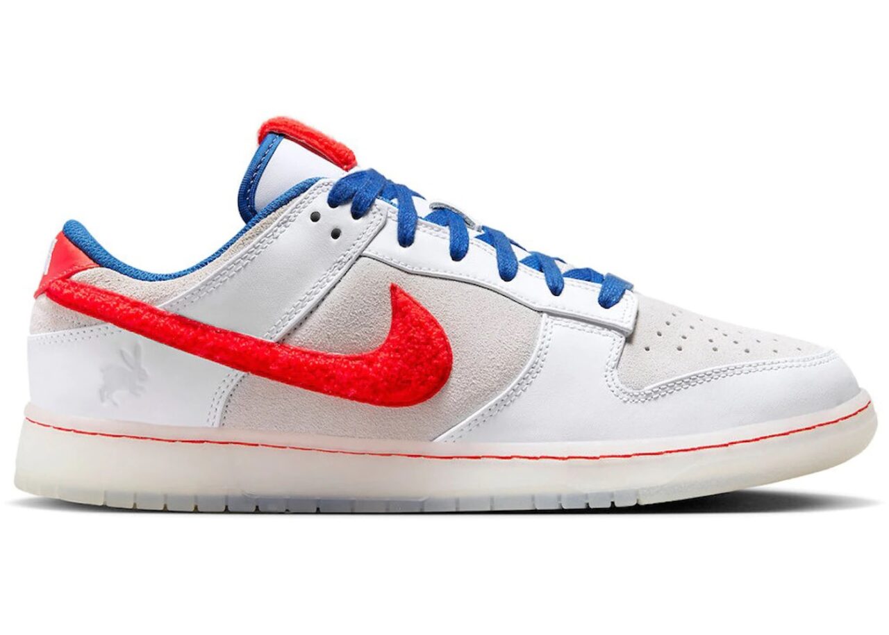 Nike Dunk Low Retro PRM Year of the Rabbit White Crimson Varsity Royal ...