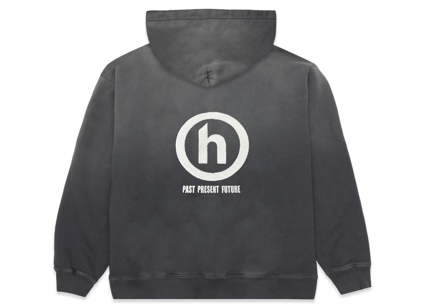 Hidden Embroidered Logo Hoodie Asphalt
