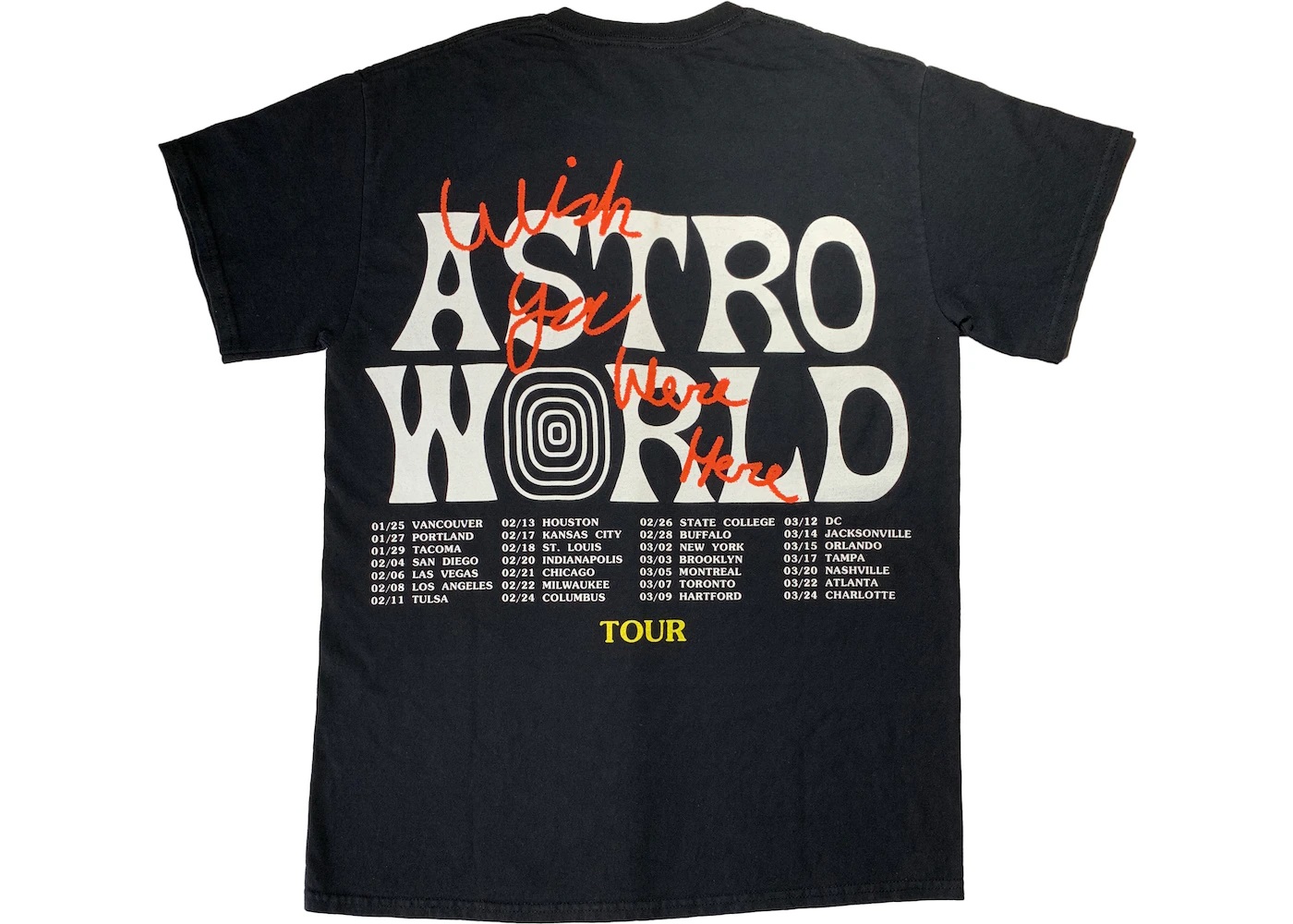 Travis Scott Astroworld Tour Wish You Were Here Tee Black