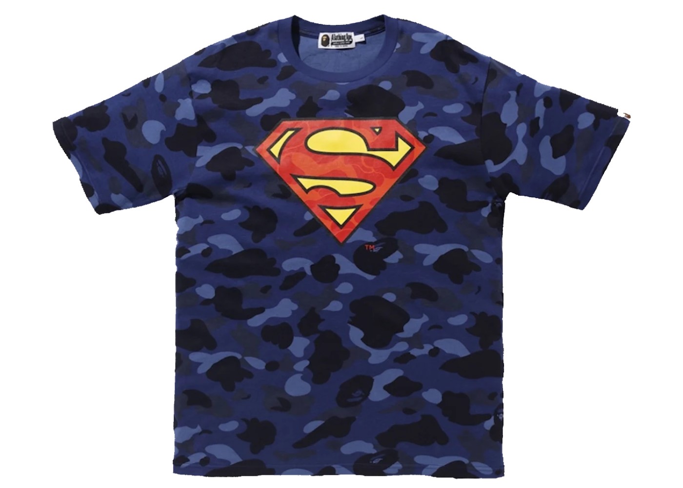 BAPE x DC Superman Color Camo Tee Navy