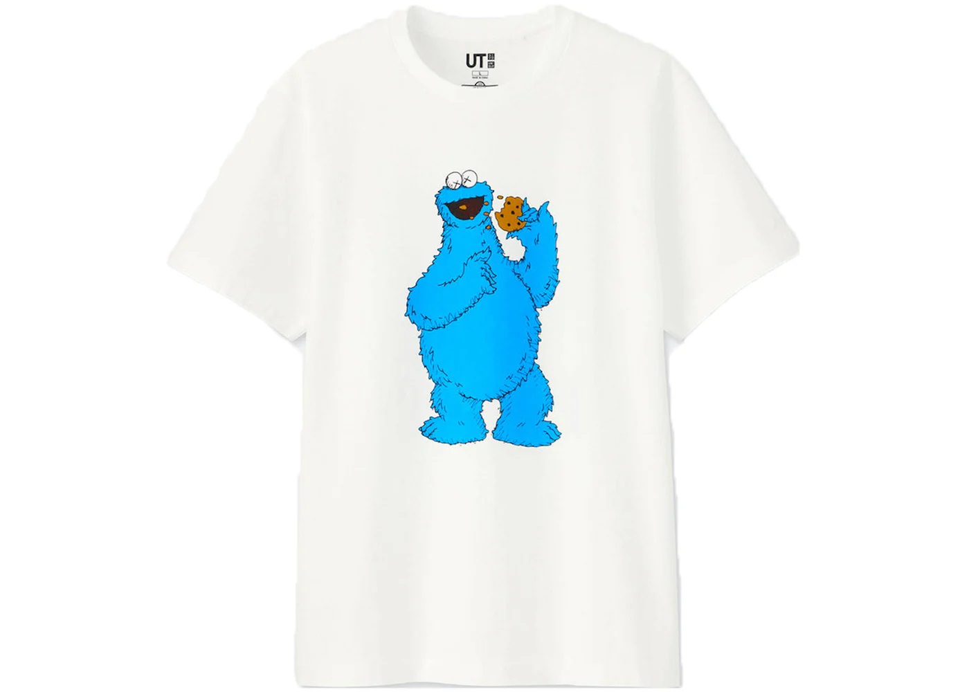 KAWS x Uniqlo x Sesame Street Cookie Monster Tee White